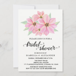 Pink Watercolor Tulips Bridal Shower Invitation