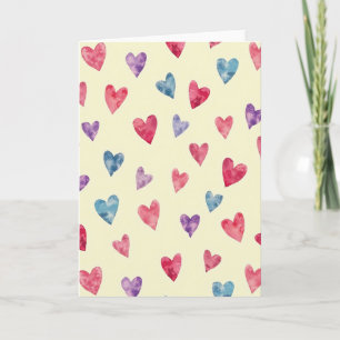 Pink Watercolor Valentines Card