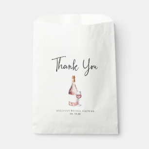 Pink Watercolor Vino before Vows Bridal Shower Favour Bags