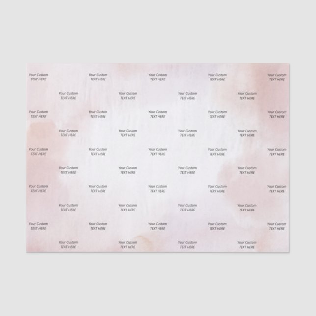 Pink Watercolor Wash Custom Text Tissue Paper (Front)