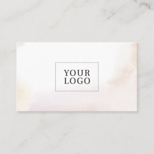 Pink Watercolor Wash Minimal Logo Business Card