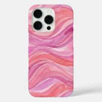Pink Watercolor Waves Pattern