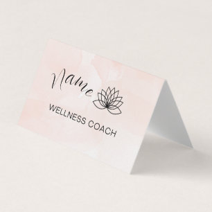 Pink Watercolor Wellness Coach Custom Business Car Card