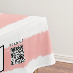 Pink Watercolor White Craft Show 60 x 84 Tablecloth
