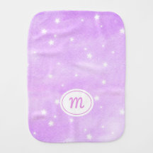 Pink Watercolor with Stars Monogram