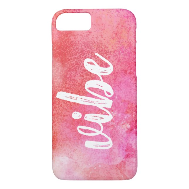 Pink watercolour brush iPhone case (Back)