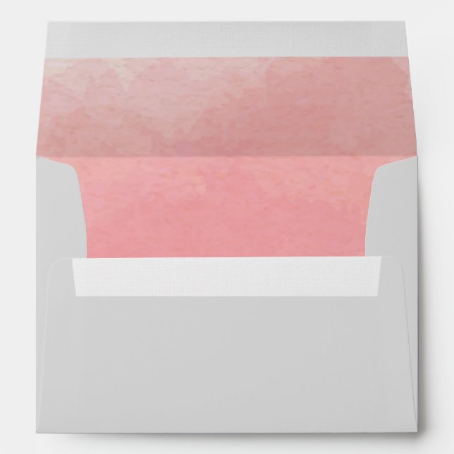 Pink Watercolour Pre addressed enveloppe Envelope (Back (Bottom))