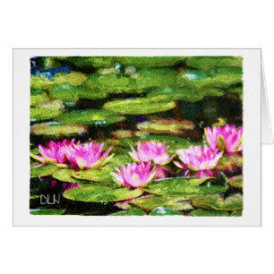 Pink Waterlilies/Floral Art/Watercolor Look