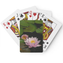 Pink Waterlilies Lotus Playing Cards