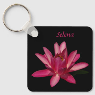 Pink Waterlily Lotus Key Ring