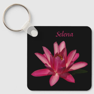 Pink Waterlily Lotus Key Ring