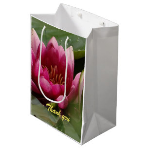 Pink waterlily medium gift bag