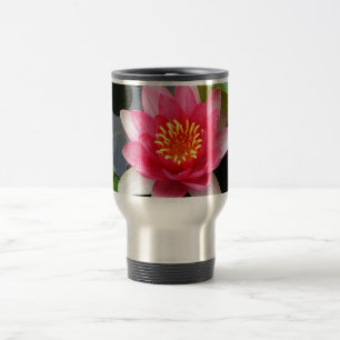 Pink Waterlily Travel Mug