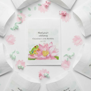 Pink Waterlily & Tree Frog Birthday Any Age Favour Bags