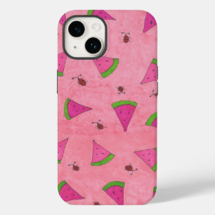 Pink Watermelon and Lady Bugs Case-Mate iPhone 14 Case