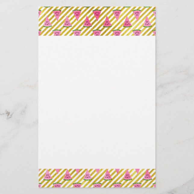 Pink Watermelon and Yellow Stripe Summer Pattern (Front)