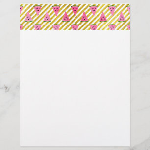 Pink Watermelon and Yellow Stripe Summer Pattern