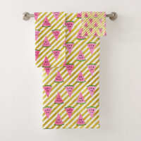 Pink Watermelon and Yellow Stripe Summer Pattern