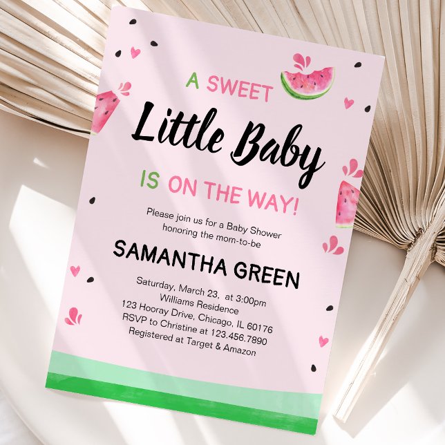 Pink Watermelon Baby Shower Invitation (Creator Uploaded)