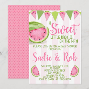 Pink Watermelon Baby Shower Invitation Invite