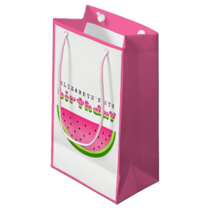 Pink Watermelon Birthday Picnic Party Small Gift Bag