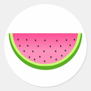 Pink Watermelon Classic Round Sticker