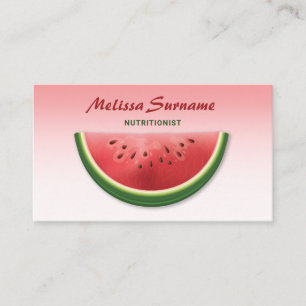 Pink Watermelon Fruit Slice Dietician Nutritionist Business Card