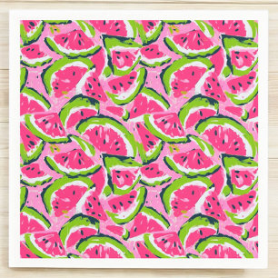 Pink Watermelon Fruit Slices Pattern Preppy Napkin
