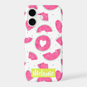 Pink Watermelon Heart Summer Pattern Personalised
