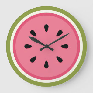 Pink Watermelon Large Clock