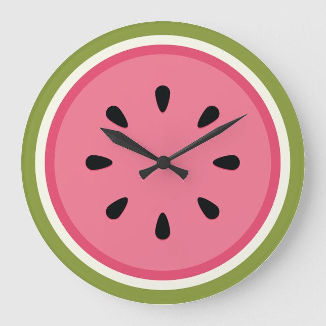 Pink Watermelon Large Clock (Front)