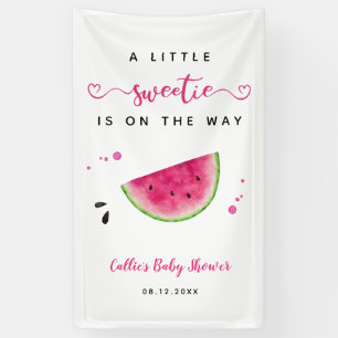 Pink Watermelon Little Sweetie Baby Shower Welcome Banner