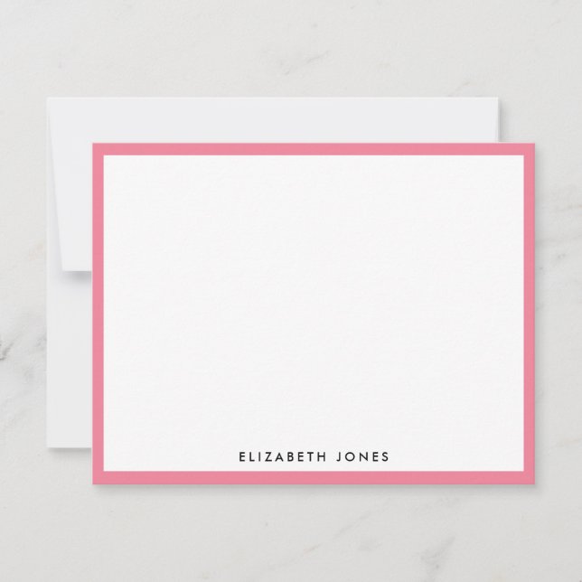 Pink Watermelon Modern Girly Classic Minimalist Card (Front)