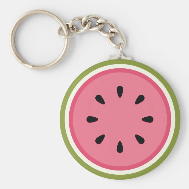 Pink Watermelon Slice Key Ring (Front)