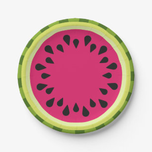 Pink Watermelon Slice Paper Plates
