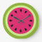 Pink Watermelon Slice Wall Clock