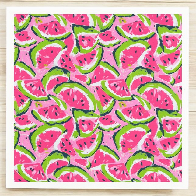 Pink Watermelon / Summer Fruit Party / Pool Party Napkin (Creator Uploaded)