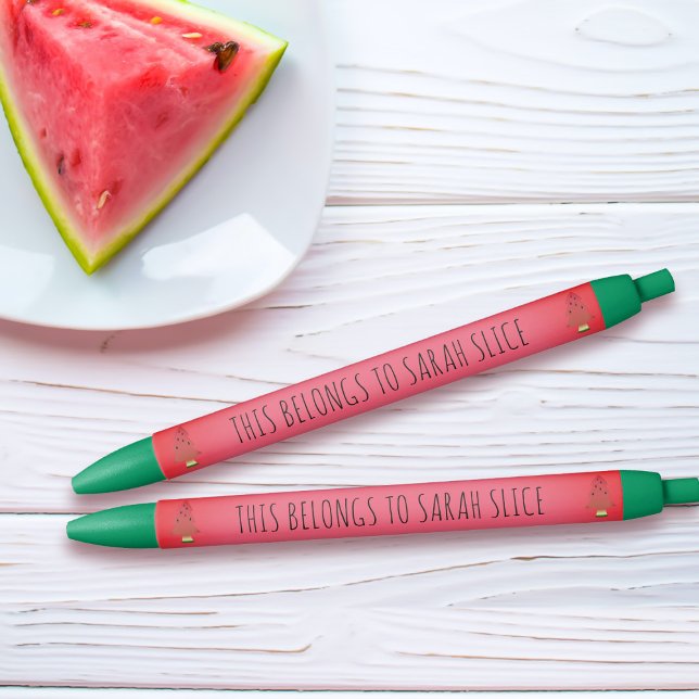 Pink Watermelon Tree Custom Name Christmas Black Ink Pen (Just add your name)