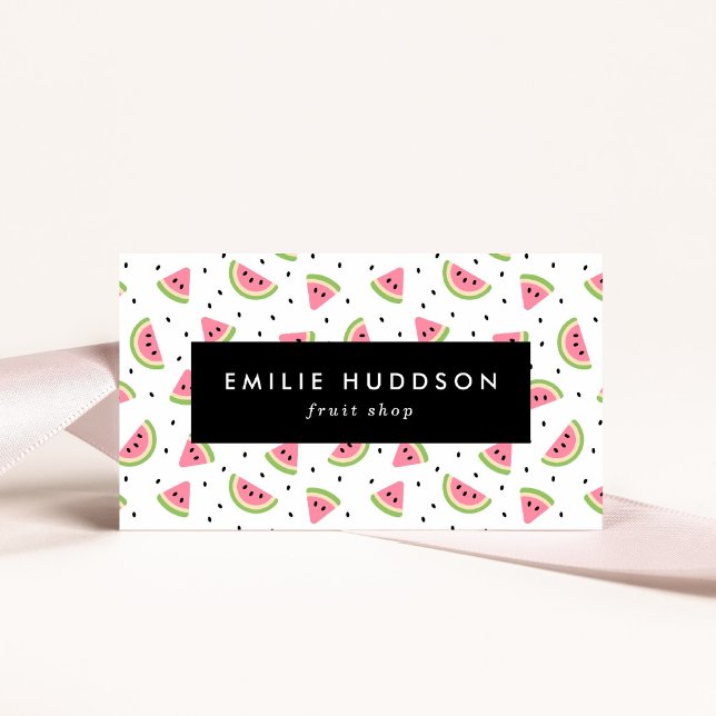 Pink Watermelons, Watermelon Seeds, Fruit Shop Business Card (Creator Uploaded)