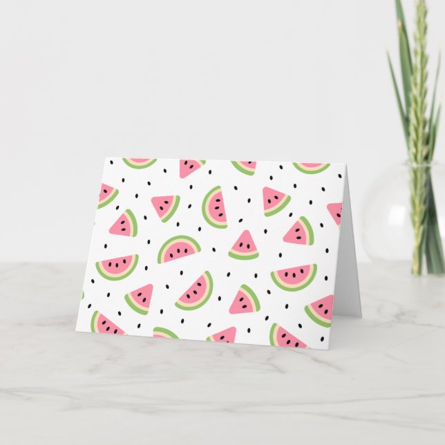 Pink Watermelons, Watermelon Seeds, Summer Pattern Card (Front)