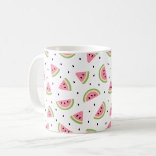 Pink Watermelons, Watermelon Seeds, Summer Pattern Coffee Mug