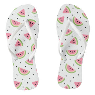 Pink Watermelons, Watermelon Seeds, Summer Pattern Flip Flops