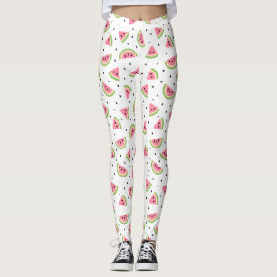 Pink Watermelons, Watermelon Seeds, Summer Pattern Leggings