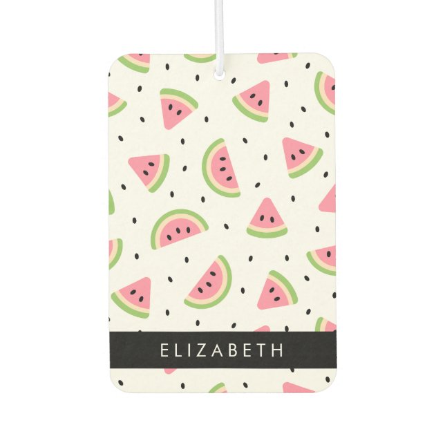 Pink Watermelons, Watermelon Seeds, Your Name Car Air Freshener (Front)