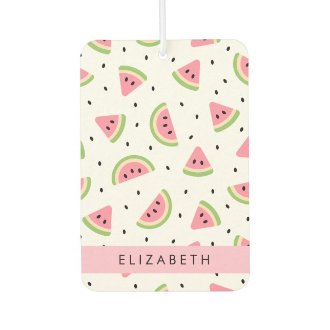 Pink Watermelons, Watermelon Seeds, Your Name Car Air Freshener (Front)