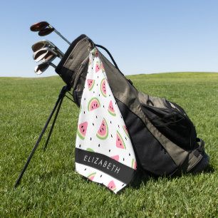 Pink Watermelons, Watermelon Seeds, Your Name Golf Towel