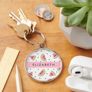 Pink Watermelons, Watermelon Seeds, Your Name Key Ring