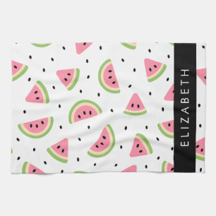 Pink Watermelons, Watermelon Seeds, Your Name Tea Towel