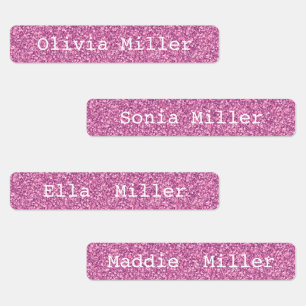 Pink waterproof name labels school daycare
