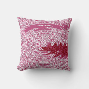 Pink Wave Funky Art Design Abstract Pillow